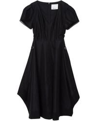 3.1 Phillip Lim - Puff-Sleeve V-Neck Midi Dress - Lyst