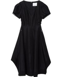 3.1 Phillip Lim - Midi-Jurk Met Pofmouwen En V-Hals - Lyst