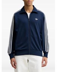 adidas - Firebird Logo-Embroidered Zip Sweatshirt - Lyst