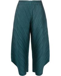 Pleats Please Issey Miyake - Fully-pleated Plissé Cropped Palazzo Trousers - Lyst