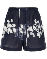Iceberg - Floral-Print Linen Shorts - Lyst