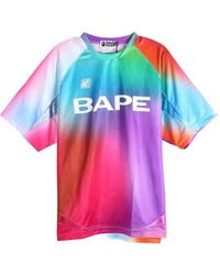 A Bathing Ape - Gradient-Effect Logo-Print T-Shirt - Lyst