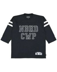 Neighborhood - Logo-Print Striped-Sleeve Football T-Shirt - Lyst