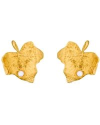 Oscar de la Renta - Leaf-Shaped Earrings - Lyst