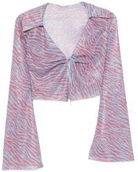 Oséree - Animalier Zebra-Print Slim-Fit Top - Lyst