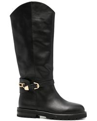 ADRIANNA FERETTI - Chain-Link Buckled Boots - Lyst