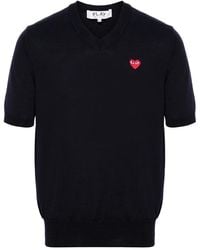 COMME DES GARÇONS PLAY - Heart-Patch Wool Jumper - Lyst