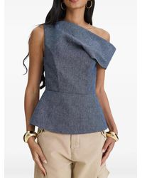 MOOS STUDIO - Edit Off-Shoulder Peplum Top - Lyst