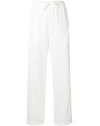 Tekla Drawstring-waist Pajama Pants - White