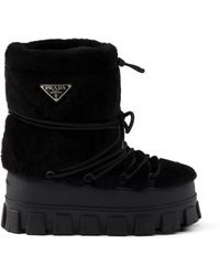 Prada - Shearling Après Ski Booties - Lyst