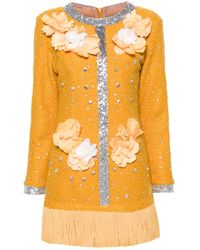 Loulou - Vestido corto con apliques florales - Lyst
