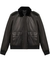 Brooks Brothers - Fur Collar Leather Jacket - Lyst