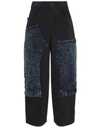 Ordinary Couture Code - Patchwork-Jeans Mit Ausgefransten Kanten - Lyst