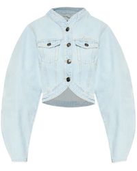 ROTATE BIRGER CHRISTENSEN - Cropped Denim Jacket - Lyst