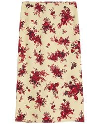 Jil Sander - Falda De Tubo Midi Con Estampado Floral - Lyst