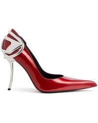 DIESEL - Metallic Patent Leather Pointed-Toe Stilettos - Lyst