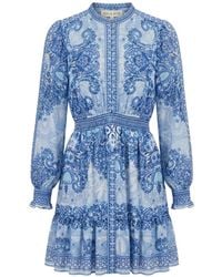 Hale Bob - Eleanora Paisley-Print Smocked Mini Dress - Lyst