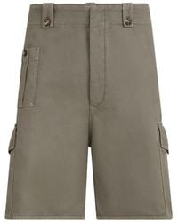 Brunello Cucinelli - Garment-dyed Bermuda Shorts In Cotton And Linen Canvas With Cargo Pockets - Lyst