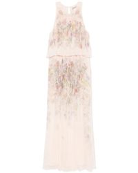 Twinset - Long Crépon Floral Dress - Lyst