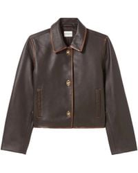 Claudie Pierlot - Cropped-Jacke Aus Leder - Lyst