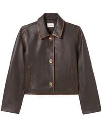 Claudie Pierlot - Cropped Leather Jacket - Lyst