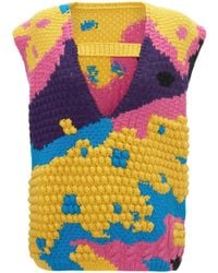 JW Anderson - Panelled V-Neck Knitted Vest - Lyst