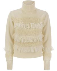 Vanisé - Fringed Turtleneck Sweater - Lyst
