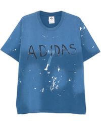 adidas - X Paint-Splatter Logo-Print T-Shirt - Lyst
