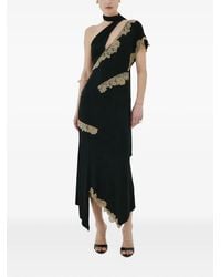 De La Vali - Fenella Lace-Trim Midi Dress - Lyst