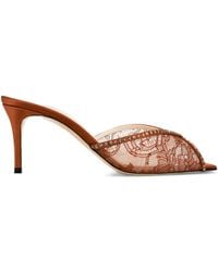 Andrea Wazen - 105Mm Katy Lace-Embellished Sandals - Lyst