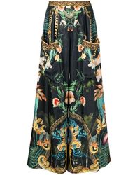 CAMILLA - Graphic-Print Wide-Leg Trousers - Lyst