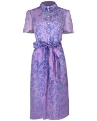 Carolina Herrera - Floral-print Silk Midi Dress - Lyst
