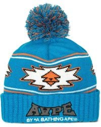 Aape By A Bathing Ape - Intarsia-Knit Pompom Beanie Hat - Lyst