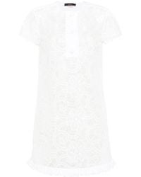 Twin Set - Organza Mini-jurk Met Geborduurde Bloemen - Lyst