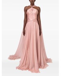 IRIS SERBAN - Yeliel Twisted-Feathers Maxi Dress - Lyst