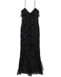 Blumarine - Lace-Patterned Ruffled Dress - Lyst