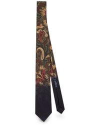 Etro - Silk Tie With Floral Paisley Motif - Lyst