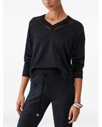 Liu Jo - V-Neck Mesh Sweater - Lyst