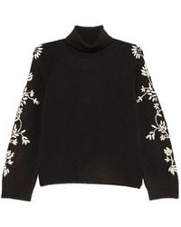 iBlues - Pull À Fleurs Brodées Et Col Roulé - Lyst