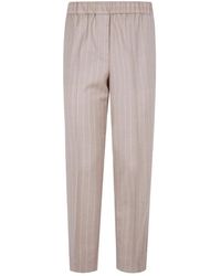 Peserico - Elastic Waisted Pinstriped Lurex Flanell Trousers - Lyst