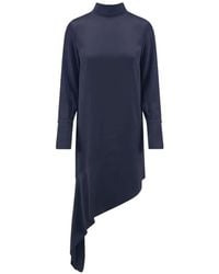 Semicouture - Robe Asymétrique À Col Montant - Lyst