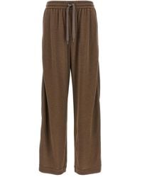Brunello Cucinelli - Wide-Leg-Hose mit Kordelzug - Lyst