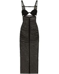 Dolce & Gabbana - Bustier-Style Sheer Midi Dress - Lyst