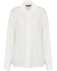Armani Exchange - Semi-sheer Crepe Shirt - Lyst