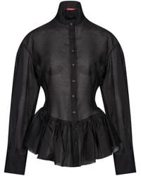 Thelatest - Elaine Ruffled Peplum Shirt - Lyst