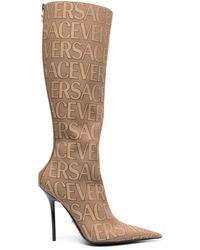 Versace - Fabric Knee Boots - Lyst