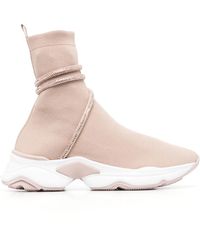 Rene Caovilla - Glitter-Wrap Sock-Ankle Sneakers - Lyst