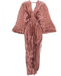 L'idée - Robe Plissée Deluxe À Col V - Lyst