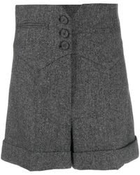 Moschino - Slub-Texture High-Waisted Shorts - Lyst
