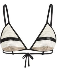 Brunello Cucinelli - Cotton Net Knit Bikini Top - Lyst